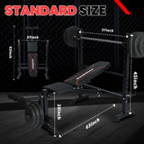 Standard Weight Bench Set with Leg Extension and Leg Curl, Adjustable Bench Press Set with Squat Rack, Foldable Flat Incline Decline Workout Bench for Home Gym Full Body(US Stock) MAIDOMA