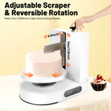 Cake Decorating Coating Machine 110-220V, Electric Cake Cream Spreading Machine Applicable 4-12in Cake, 60-320rpm Adjustable Birthday Cake Cream Smooth Coating Decoration Machine (White)