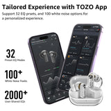 Active Noise Cancelling Wireless Earbuds, Bluetooth 5.4 Headphones, 10mm Drivers Deep Bass Stereo Sound, 4 Mics ENC AI Clear Calls TOZO