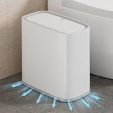 Bathroom Trash Can with Lid and Wheels, 2.6 Gallon/10L Small Garbage Can