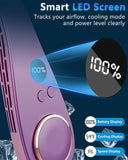 Neck Air Conditioner Portable Rechargeable,5500mah Cooling Neck Fans that Blow Cold Air,Best Cute Cold Piece of Metal Neck Cooler Ac,Noiseless Headphones Personal Cool Unit for Woman Man Kid Purple