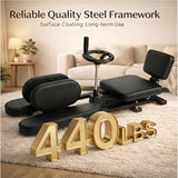 Leg Stretch Machine for Splits, 440LBS Heavy Duty Steel Frame Leg Stretcher, Split Machine Training Fitness for Home Gym, 240° Leg Stretching Equipment for Adults Teens Ballet Dance Gymnastics（Black）