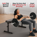 WECENI Black Flat weight Bench, Bench workout, Easy Assembly for Training Bench Press with adjustable height, 600LBS gym bench for Full Body Workout