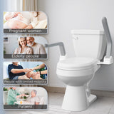 ZEAGUS Toilet Safety Rails for Seniors,500lb Heavy-Duty Toilet Safety Frame,60° Adjustable & Space-Saving Toilet Assist Arms,Toilet Handles for Elderly,Disabled, and Mobility Impaired