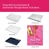 VAL CUCINA Limited Edition Happy Pink Infrared Heating Air Fryer Toaster Oven, Extra Large Countertop Convection Oven 10-in-1 Combo, 6-Slice Toast, Enamel Baking Pan Easy Clean with Recipe Book