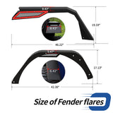 OEDRO Fender Flares w/Signal Lights Compatible with 2018-2026 Jeep Wrangler JL & JLU Unlimited (2-Door & 4-Door), Off-Road Widened Steel Front & Rear 4 PCS Set