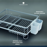 KitchenCraft Master Class Aluminium Anti-Rust Dish Drainer Rack - 42 x 30 x 13 cm (16.5 x 12 x 5 Inches