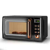 LDAILY 0.7Cu.ft Retro Small Microwave Oven, 700W Compact Countertop Microwave with 5 Power Levels, Auto Cooking Menus, Glass Turntable, Child Lock & Glass Turntable for Apartment, Dorm (Golden)