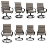 MFSTUDIO Swivel Patio Dining Chairs Set of 8, Textilene W/Padded Seat