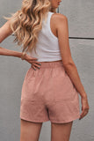 Daspkuwy Women's Shorts Elastic Waist Drawstring Pocket Cuffed Hem Comfort Paperbag Shorts for Women Running Tie Waist Women Shorts Casual Pink S