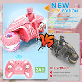 iappadore RC Motorcycle Toy with RGB Wheels Light, 360° Rotation High Speed Remote Control Dirt Bike with Rider, 2.4Ghz Off-Road Kids' Play Motorcycles for Girls Boys Age 5-12