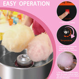 Cotton Candy Machine Commercial,Pink Electric Candy Floss Machine for Outdoor Birthday Parties,Cotton Candy Machine for Family Events, Ball Games, Festivals