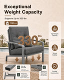 YURDAFY 7 Piece Aluminum Patio Furniture Set, Outdoor Conversation Set with Sofa, Loveseat, Lounge Chairs & Coffee Tables, Modern Garden Furniture for Backyard Porch Balcony Deck
