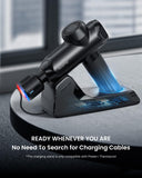 RENPHO Power+ Thermacool Deluxe Massage Gun with Heat and Cold, 12mm Amplitude Deep Tissue Percussion Massager with Charging Stand, App Controlled Guided Course, 6 Speeds, 6 Attachments, Carry Case