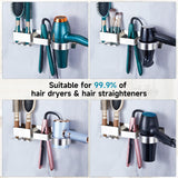 Oukimly Hairdryer Holder Wall Mounted Hair Straightener Holder, Blow Dryer Holder, Metal Hair Tool Organizer for Straighteners, Hair Dryer, Brush, Curling Iron (Silver)