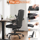 Ergonomic High Back Heavy Duty Task Desk Office Chairs with Wheels, Flip-up Arms