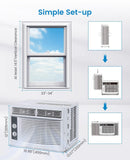 GarveeLife 5,000 BTU Window Air Conditioner - Cool up to 150 Sq. Ft. with Easy-to-Use Mechanical Controls and Reusable Filter, Perfect for Small Bedroom, Living Room, Home Office, White
