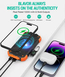 Solar Charger Power Bank 10,000mAh, Portable Wireless Charger, 20W Fast Charging External Battery Pack with USB C BLAVOR