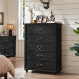 Joaxswe Bedroom Dresser Sets, 54" Wide 7 Drawers Dresser and 45" Tall 5 Drawers Dresser, Wooden 2 Piece Bedroom Furniture Set, Chest of Drawer for Bedroom, Home, Living Room, Hallway, Black