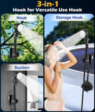 WADEO 2026 Upgraded Portable Shower for Camping, 6000mAh Rechargeable Camping Shower Pump with Camping Light, 5 Pressure Levels, IPX8 Waterproof Outdoor Shower for Hiking, Travel, Car, Pet