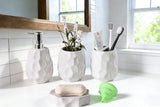 Ceramic Bathroom Accessories Set 4 PCS,Bathroom Toothbrush Holder Set,Soap and Toothbrush Holder Set,Include Toothbrush Holder,Soap Dispenser,Tumbler,Soap Dish,Bathroom Sets Decor Organizer (White)