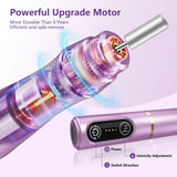 TUOBEO Cordless Nail Drill Electric Nail File Kit, Rechargeable Efile Set, Portable Acrylic Gel Nail Polish Remover Machine, Pedicure Manicure Tool, 11 Bits, 56 Sanding Bands, Salon Home, Purple