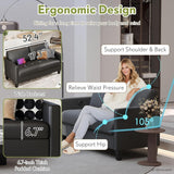 59” Black Faux Leather Loveseat, 2 Seater Sofa Couch for Living Room