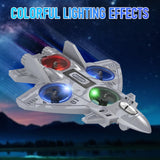 Liorbrix RC Plane Remote Control Airplane for Kids Aged 8+, RC Planes Foam Drones for Adult Kids, Fighter Jet Toy with Lights 360°Flip and Rotation Stunts, Airplane Toy Gifts for Boys