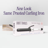 HOT TOOLS Pro Artist Nano Ceramic 1 Inch Curling Iron, Dual Voltage Curling Wand, For Bouncy Curls, Black/White