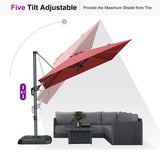 PURPLE LEAF Outdoor Umbrella 8' x 8' Square Premium Sun Protection Terra