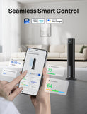 DREO Tower Fan for Bedroom, 43" Cooling Fans That Blow Cold Air 2026 Upgraded, Evaporative Air Cooler, Quiet 80° Oscillating Floor Fan, Easy Cleaning, APP Control, 4 Modes & 4 Speeds, 12H Timer, Black