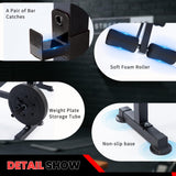 Standard Weight Bench Set with Leg Extension and Leg Curl, Adjustable Bench Press Set with Squat Rack, Foldable Flat Incline Decline Workout Bench for Home Gym Full Body(US Stock) MAIDOMA