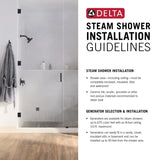 Delta Faucet Steam System Wall Mounted Fold-Up Wood Seat, Brushed Nickel Foldable Shower Seat, Lumicoat Stainless 5SE-SBS-6-SS-PR