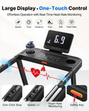 MERACH Treadmills for Home with Incline 0%-15%, 300 LBS Capacity Double Deck Foldable Treadmill with Incline, 0.5-7.5MPH Quiet 2.5HP Brushless Incline Treadmill LED Display with Smart APP