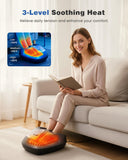 KING RELAX Shiatsu Foot Massager with Heat, 2026 Upgraded Deep Kneading and Squeeze Massage for Plantar Fasciitis, LCD Touch Panel & Remote Control, Modern Sculpted Design, Fits Up to Men Size 14 Gray