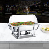 XAWSOP Electric Buffet Server 9L Chafing Dish Set for Wedding Catering Party Stainless Steel Visible Buffet Server Warmer with Food Pan,Frame,Lid and Fuel Holder,1Pcs,4pcs,1pcs