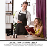 GREEN LIFESTYLE 12 Pack Professional Chef Apron – Grilling Aprons for Men, Waterproof Cooking Aprons for BBQ, Work or Restaurant Use, Kitchen Aprons for Women – Black, No Pockets