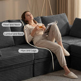 NABUMI 142'' Modular Sectional Sofa, Deep Seat Boneless Couch with Storage