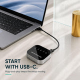 Cykvis 3 in 1 USB Computer Speaker with Microphone, PC Laptop Desktop Conference Speaker with Mic for Smart Home Office and Online Study，360 Degree Enhanced (5)