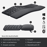 Logitech Ergo K860 Split for Business Wireless Keyboard - Graphite