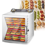 Stainless Steel Food Dehydrator Machine With Digital Timer, 800W Power, Large Trays For Jerky, Fruit, Vegetables, Herbs, Meat And Dog Treats, 360° Even Drying Technology(12Layers)