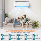 Albott 18000 BTU Mini Split Air Conditioner Heat Pump, Ductless Inverter AC, Cools up to 1250 Sq. Ft, Energy-Efficient with Self-Cleaning, SEER2 19, 208-230V, Ideal for Home, Office