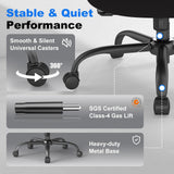 Keratee Ergonomic Office Chair, Home Computer Chair with 3D Adjustable Headrest and 4D Flip-Up Armrests, Adjustable Lumbar Support, Suitable for Office and Study, 8PC, Black