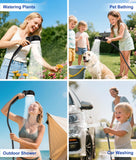 WADEO 2026 Upgraded Portable Shower for Camping, 6000mAh Rechargeable Camping Shower Pump with Camping Light, 5 Pressure Levels, IPX8 Waterproof Outdoor Shower for Hiking, Travel, Car, Pet