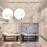HITTI Estheticians Light, Flexible Gooseneck Lash Light for Eyelash Tech, LED Half Moon Light with Phone Holder, Stepless Dimming and 7 Color Modes Floor Lash Lamp for Tattoo Artists Nail Craft- Pink