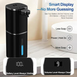 Automatic Liquid Soap Dispenser, 9 Adjustable Levels, 380ml/12.8oz, Auto Touchless Hand Soap or Dish Soap Dispenser,USB Rechargeable Dispenser, Black