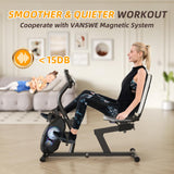 VANSWE Recumbent Exercise Bike for Adults Seniors - For Home Workout with 16 Levels Resistance, 380 lbs Weight Capacity, Bluetooth Connectivity and Pulse Sensor RB661 (Silver) VANSWE