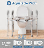 Soundfuse Toilet Seat Riser for Seniors, FSA HSA Eligible Raised Toilet Seat with Handles, Adjustable Height & Width, 400lb Handicap Elevated Toilet Seat, Fit Any Toilet