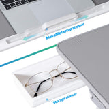 Laptop Bed Tray Desk, Adjustable PVC Leather Desktop Lap Desk, Portable Laptop Table Stand (Large, Gray & X-Large, Black) SAIJI