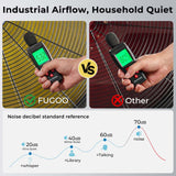FUGOO High-Velocity Quiet Pedestal Fan with Remote, 30"-9800 CFM, Brushless DC Motor, Oscillating, 50% Energy Savings for Patios, Garage, Workshop